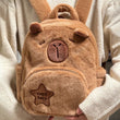 Cute Capybara Plush Backpack — Large-Capacity Cartoon Travel & Casual Backpack for Women & Girls