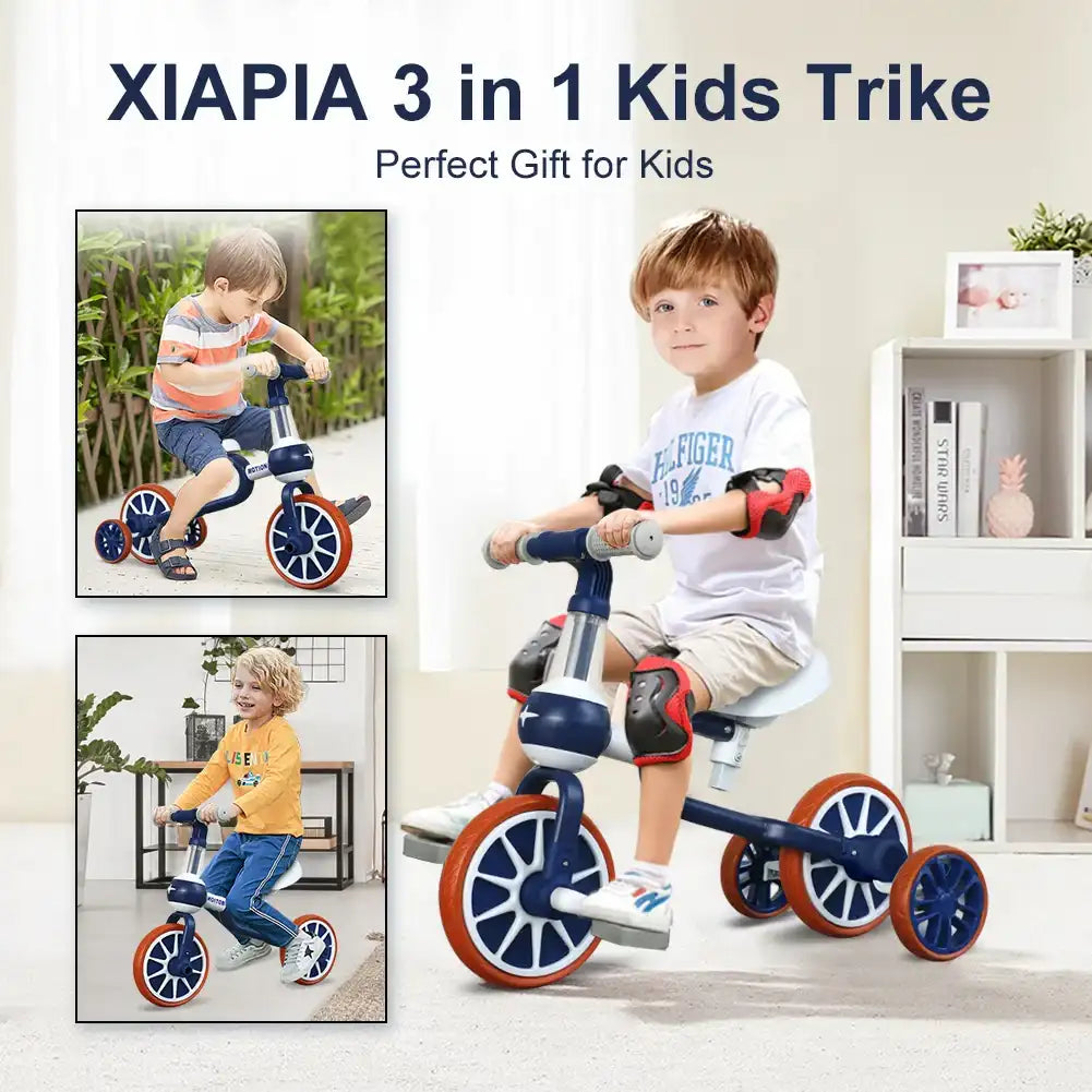 4-Wheel Toddler Tricycle Riding Toy for Ages 1-4 – Balance Training Bike for Boys & Girls