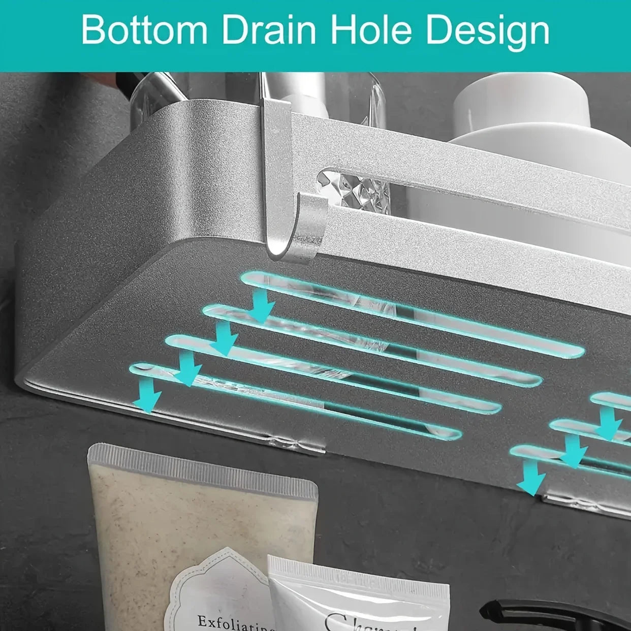 2-Pack Aluminium Tower Shower Caddy & Shelves Set with Hooks – Bathroom Storage Organizer