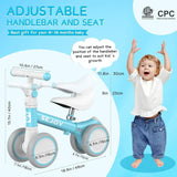 SEJOY Baby Balance Bike – Adjustable Toddler First Walking Bike for Boys & Girls (Seat & Handle Height Adjustable)
