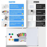 Magnetic Desktop Whiteboard – 16" x 12" Double-Sided Dry Erase Board with Stand, Markers & Magnets