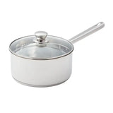 3 Quart Induction-Compatible Stainless Steel Saucepan with Straining Lid & Tri-Ply Base
