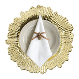 13″ Round Durable PP Serving Charger Plates Set – Spill-Proof, Elegant Coral Reef Design