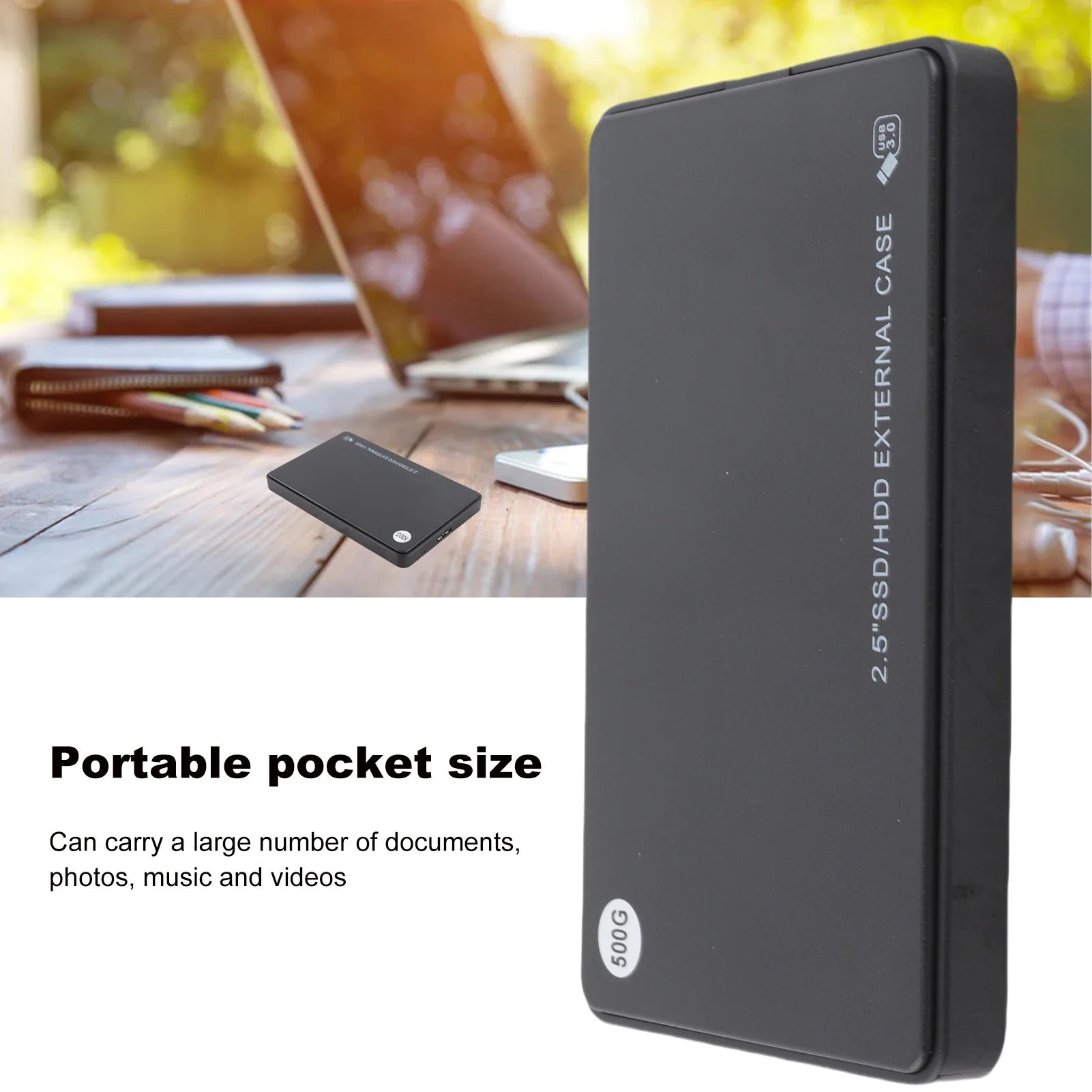 2.5″ Portable External Hard Drive – USB 3.0 High-Speed Storage HDD for Windows, 500GB/1TB Capacity