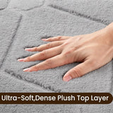 Fluffy Grey Washable Area Rug – 9x12 Soft Large Non-Slip Carpet for Living Room & Bedroom Décor