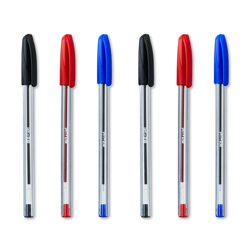 Stick Ballpoint Pen Set – 1.0mm Tip, Assorted Black/Blue/Red Ink (60-Count) for Office & School ✒️🖊️