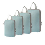 4-Piece Compression Packing Cube Bag Set – Travel & Luggage Storage Organisers with Shoe Bag, Waterproof Mesh & Zipper