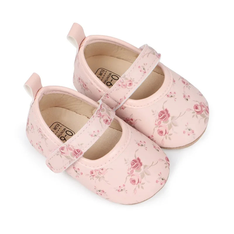 Infant Girls’ Sparkly Mary Jane Shoes – Glittery Sequin Soft PU Leather Flats with Non-Slip Sole for First Walkers