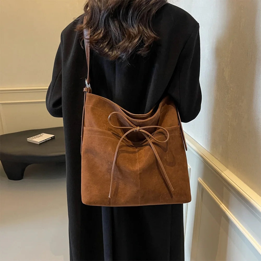 Large Capacity PU Leather Shoulder & Tote Bag for Women – Adjustable Strap Handbag