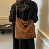 Large Capacity PU Leather Shoulder & Tote Bag for Women – Adjustable Strap Handbag