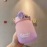 1000 ml Gradient Colour Reusable Water Bottle – Handle & Carry Strap, Leak-Proof Plastic Cup for Men & Women