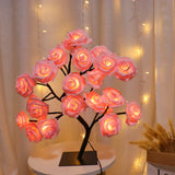 LED Rose Tree Lights – 24 LEDs USB Operated Table Lamp, Romantic Atmosphere Lighting for Wedding, Party, Birthday & Home Decoration