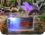Mini Indoor Rockery Tabletop Waterfall Fountain with Mist & LED Lights – Cascading Water Feature for Home & Office