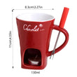 Ceramic Chocolate Fondue Mug Set 130 ml – Personal Melt Hot Pot Cup for Cheese, Butter & Desserts