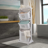 3-Tier Rolling Laundry Hamper Cart – Portable Storage Baskets with Wheels