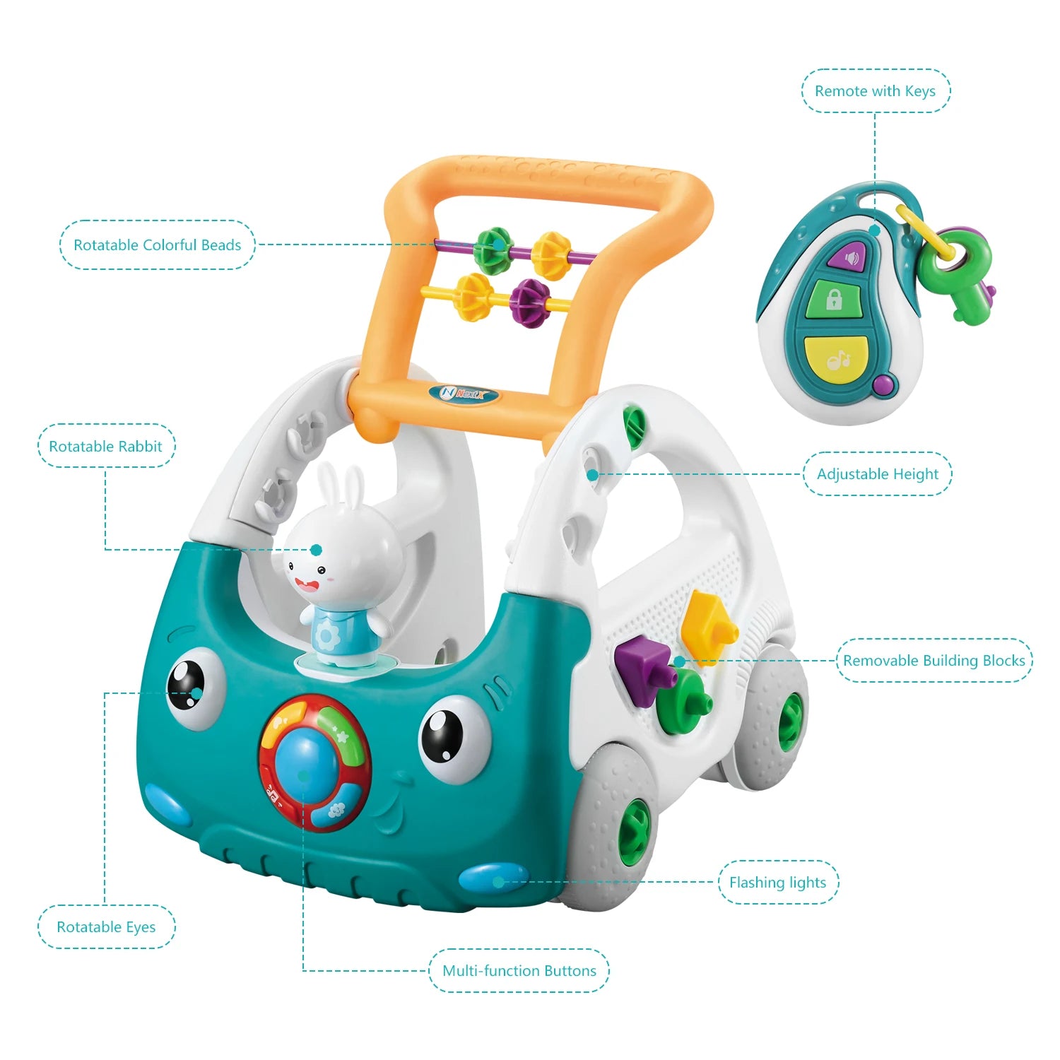 “Educiro 4-in-1 Baby Walker – Sit-to-Stand Learning Push Walker & Multifunction Activity Toy for Boys & Girls”