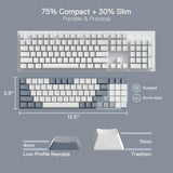 Redragon BS8772 Wireless Keyboard & Mouse Combo – 78-Key Low-Profile Mechanical Keyboard with 2.4GHz Wireless & 2400 DPI Mouse