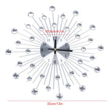 13-Inch Crystal Glass Wall Clock – Silent Movement Luxury Wall Clock for Living Room & Home Décor
