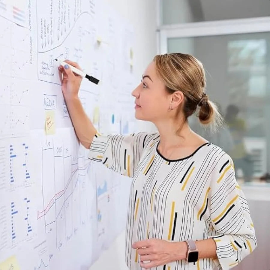 Magnetic Dry Erase Markers – 72-Pack Black Fine Tip Whiteboard Markers with Eraser Caps 🧲