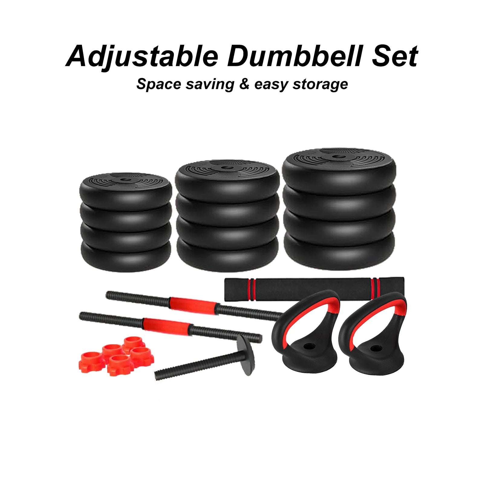 44LB Adjustable Multifunction Dumbbell Set – Dumbbell, Barbell, Kettlebell & Push-Up Home Gym System