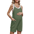 Women’s Maternity Jumpsuit – Sleeveless Solid Color Pregnancy Bodysuit with Pockets, Plus Size Casual Winter Outfit