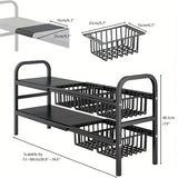 2-Tier Under-Sink Organizer Rack – Multi-Purpose Storage Shelf for Kitchen & Bathroom