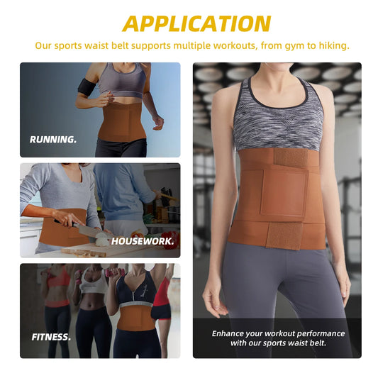 Sweat Waist Trainer Belt – 3-Layer Adjustable Exercise Fitness Belt for Men & Women, Tummy Tuck & Waist Support