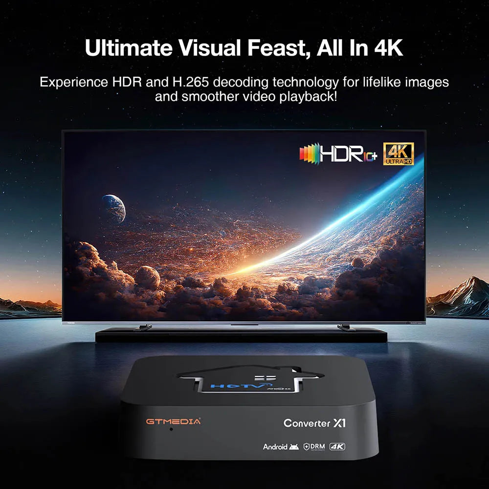 GTMEDIA X1 Android 11 TV Box – ATSC 3.0 HDTV Converter & Smart Decoder with WiFi, DVR Recording & Free-to-Air Support (US/KR)