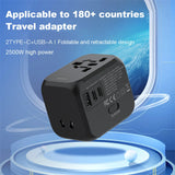 Foldable Universal Travel Plug Adapter – Compact Type-C Adapter for 180+ Countries (Essential for International Travel)