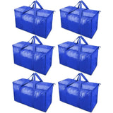 MegaMove 6-Pack Oversized Heavy-Duty Moving Bags with Zipper & Carry Handles – Space-Saving Storage Totes 🧳