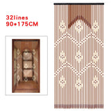 Wooden Bead Curtain – 32-Line Natural Doorway Curtain for Porch, Bedroom & Boho Home Décor (90×175 cm)