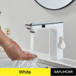 Premium Smart Touchless Dual-Sensor Bathroom Faucet with Hot/Cold Mixer – White Deck-Mount Basin Tap
