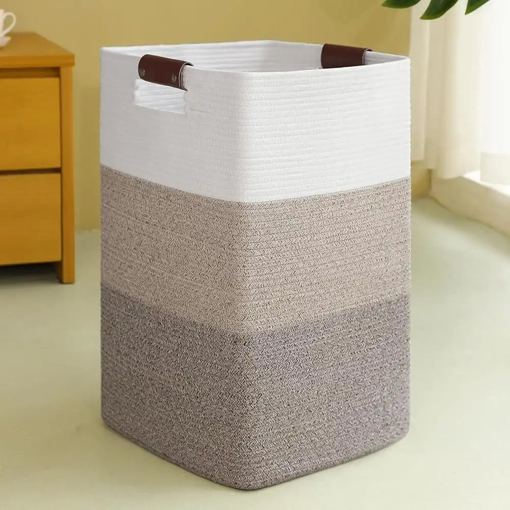 Extra-Large Cotton Woven Laundry Hamper with Handles – Versatile Storage Basket for Toys, Blankets & Pet Supplies