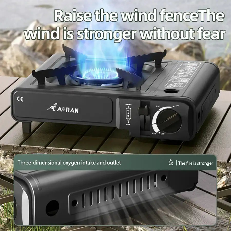 Portable Cassette Gas Stove – 2900W High Fire Outdoor Camping & Household Grill Stove for BBQ & Cooking”