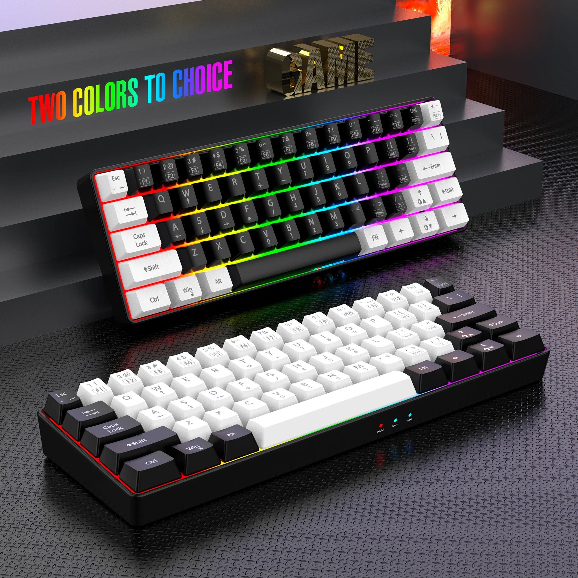 60% Wired Gaming Keyboard – Ultra-Small RGB Backlit Portable Waterproof Computer & Mac Keyboard