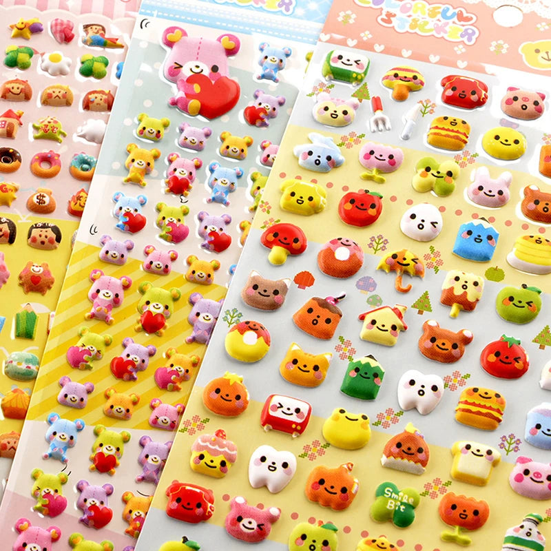 Cute Mini Animal 3D Bubble Stickers – Stereoscopic Diary & Stationery Decor