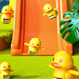 Duck Stairs Climbing Toy – Electric Track Slide with Flashing Lights & Music, Roller Coaster Duck Toy Gift for Kids & Toddlers