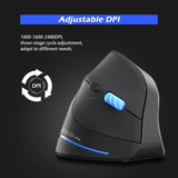 Zelotes F-35A Wireless Vertical Mouse – Ergonomic 6-Button Optical Mouse with USB Receiver, 3 Gears & 2400 DPI Adjustable