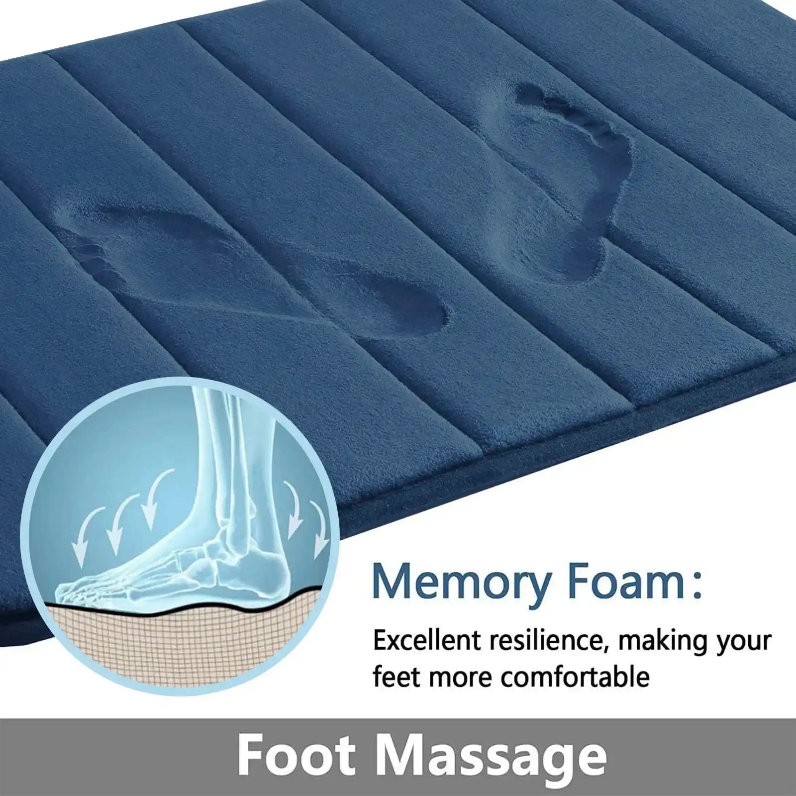 Super-Absorbent Memory Foam Bath Mat – Non-Slip Plush Bathroom Rug Floor Mat