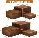 6-Piece Wooden Display Stand Set – Square Buffet & Dessert Risers for Parties