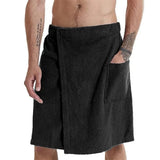 Men’s Wearable Bath Towel with Pocket – Soft Quick-Drying Spa Wrap for Gym, Sauna, Beach & Home