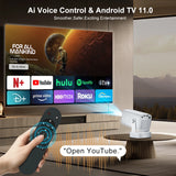 Salange HY260 Pro Mini Projector – Native 1080p, 330 ANSI, Auto-Focus & Keystone, Android 11, Wi-Fi 6, Voice Mouse Remote