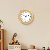 11-Inch Wooden Analog Wall Clock – Silent Non-Ticking Round Clock with Large Roman Numerals | Battery Operated Rustic Home Décor
