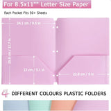 Pastel Colored Plastic Folders with Pockets – Heavy Duty 3-Ring 4-Pack for Documents 📁🌈