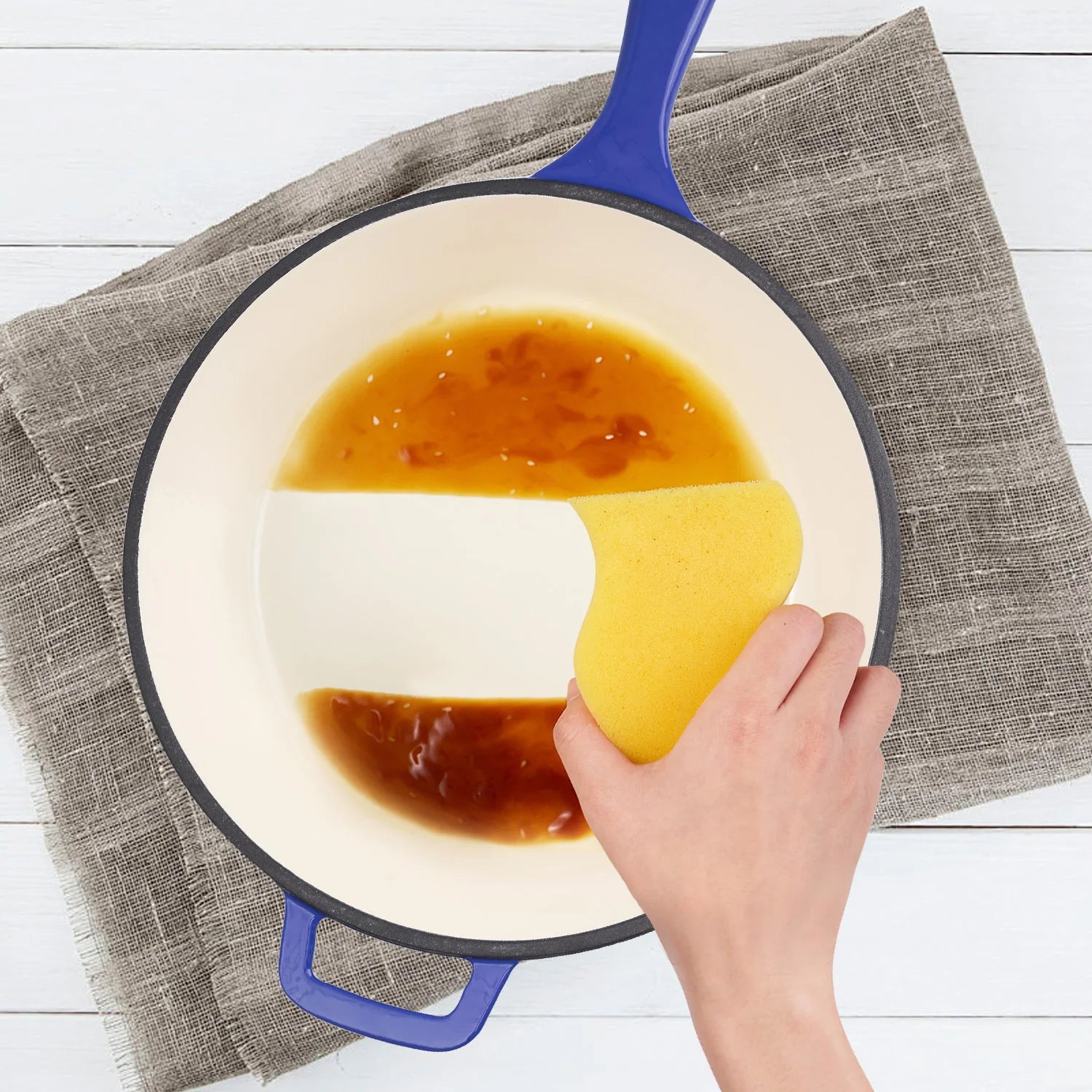 2-in-1 Enamel Cast Iron Frying Pan & Dutch Oven – 3 L Multi-Purpose Pot with Lid for Baking, Stewing & BBQ