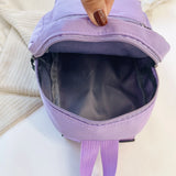 Women’s Preppy Style Nylon Mini Backpack – Solid Color School & Travel Rucksack