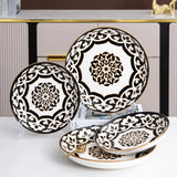 QOMO Collection Multi-Piece Porcelain Dinnerware Set – Floral Design, Service for 4/6/8 (12-/20-/30-/40-Pieces)