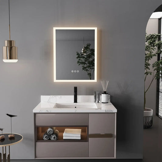 16x20 Inch LED Lighted Bathroom Mirror – Wall-Mounted Vanity Mirror with Anti-Fog, Smart Touch Button & Memory Function