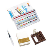 Mini Portable Watercolor Palette Set – Wooden Grid Paint Box with Multi-Colors for Artists, Students & Beginners