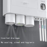 Wall-Mounted Toothbrush Holder with Toothpaste Dispenser & Cosmetic Drawer – Bathroom Organizer (White)